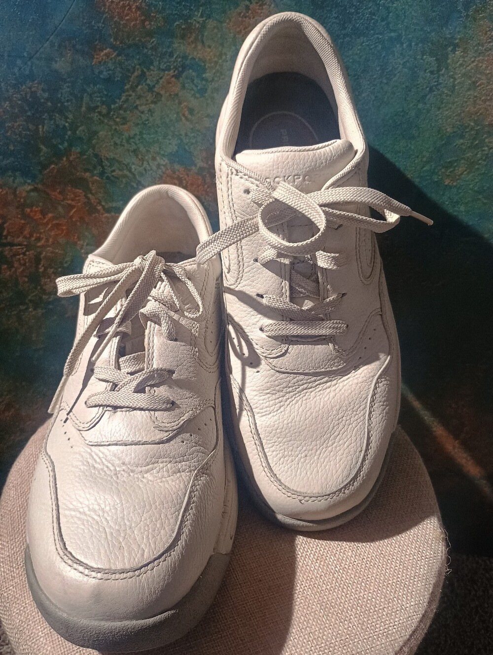 Rockport Men's Casual Lace-Up Leather Sneakers in Off-White
